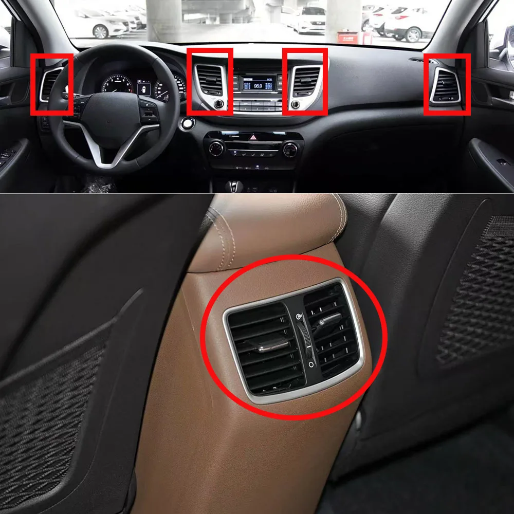 

1/2 шт. для Hyundai Tucson: Воздуховод кондиционера на приборной панели, насадка для кондиционера, 2015-2018 гг., внутренний воздуховод кондиционера