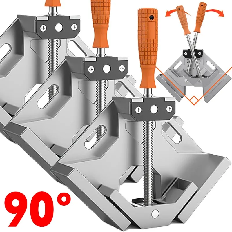 Multi-function Right Angle Clamp for Woodworking Single Handle Aluminum Alloy Corner Clamps Positioner Welding Fixing Tool