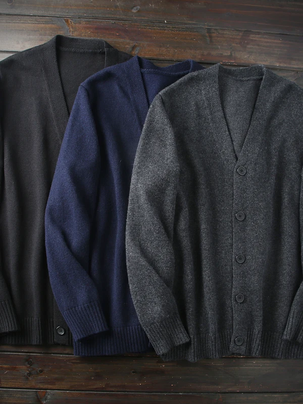 

Men's Knitted V-Ne Cardigan Sweater Coat Autumn Winter Casual Sle Medium Thin Long Sve Breathable Color