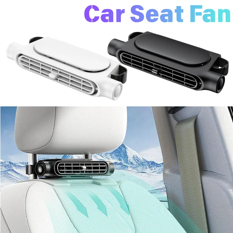  Car Rear Seat Cooling Fan Headrest Mount Design USB Air Fan Improve Airflow Vehicle Seat Ventilation Cooler For Rear Passenger