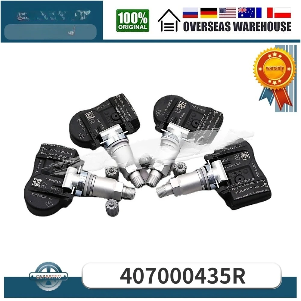 

For Renault Fluence Laguna Latitude Megane Van Scenic Zoe Tire Pressure Monitoring 2026 Sensor 433MHz 407000435R