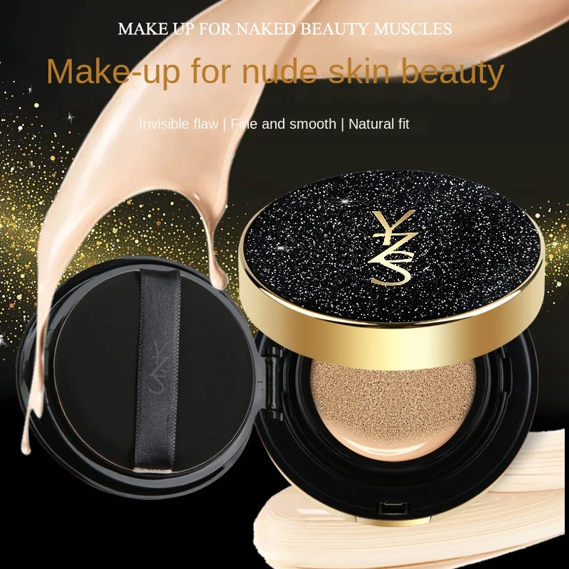 YZS 2-IN-1 Air Cushion Pressed Powder Combination Waterproof Light Moisturizing Concealer Foundation Cream Lasting Brighten Tone