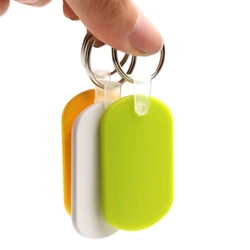 Blank DIY Custom Logo Round Rectangle ABS Plastics Hotel Motel Key Chains Dog Baggage Tag Keychain Keyring Cafe Mail Box Gift