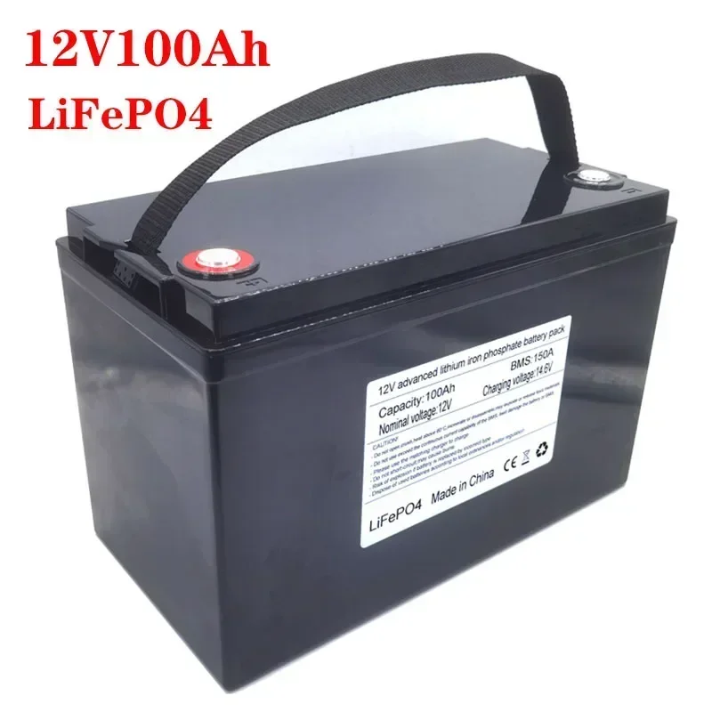 

12V 100Ah LiFePO4 Battery Lithium Iron Phosphate Battery Built-in BMS for Solar Power System RV House Trolling Motor Tax Free