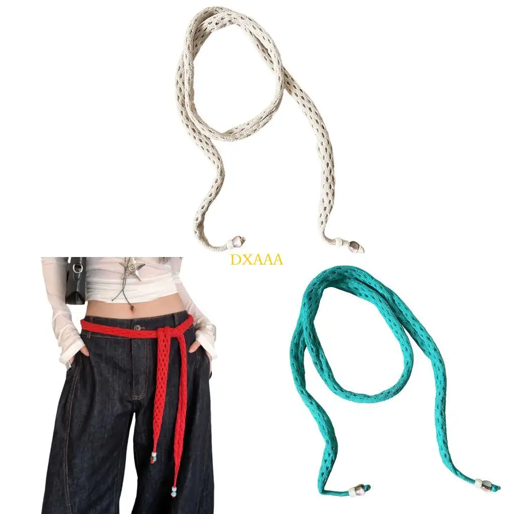 

DXAA Elegant Weave Neckerchief Belt Breathable Knitted Waist Belt Scarf for Daily Use
