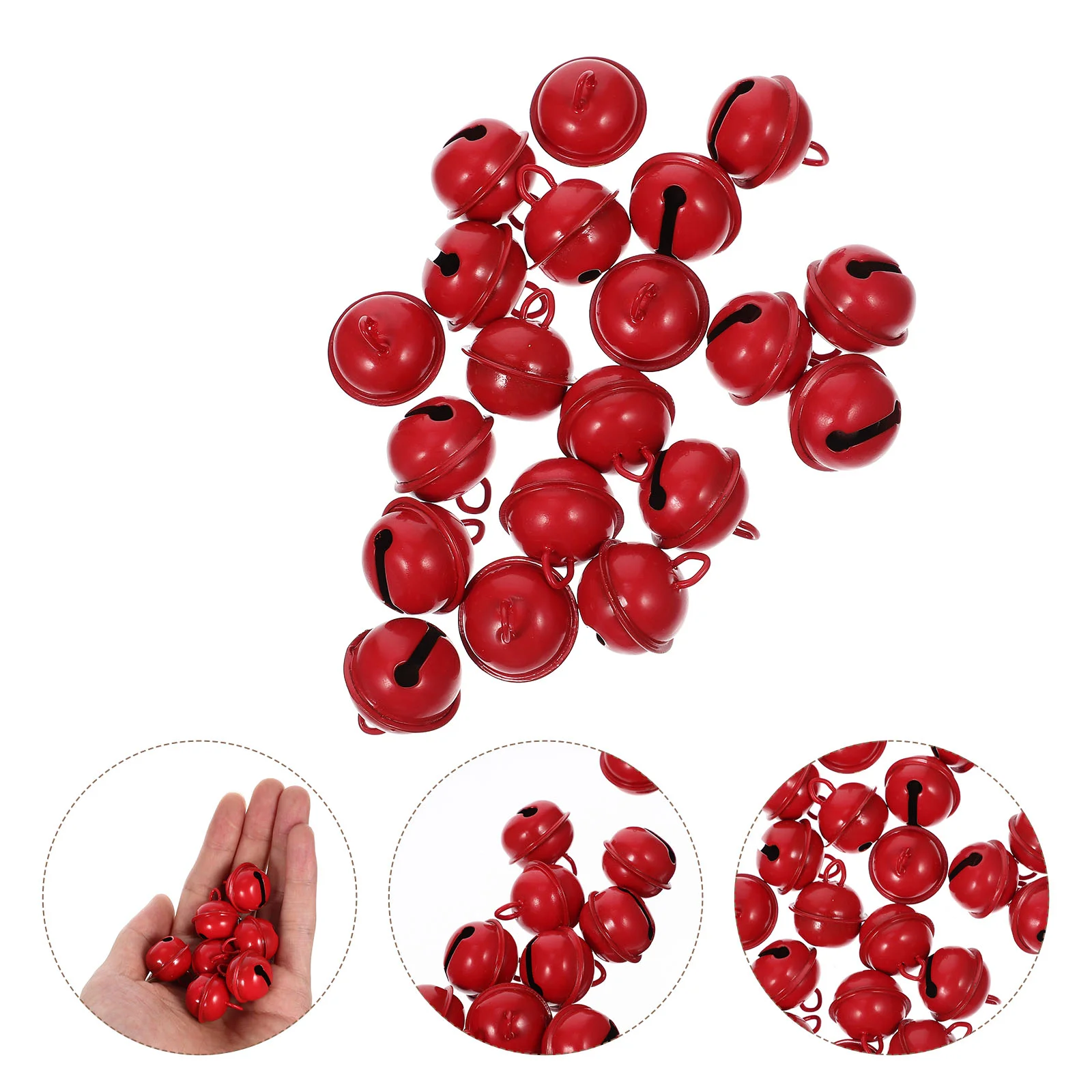 

20 Pcs Opening Bell Red Bells Metal DIY Christmas Xmas Compact Small Craft Wear-resistant Colorful