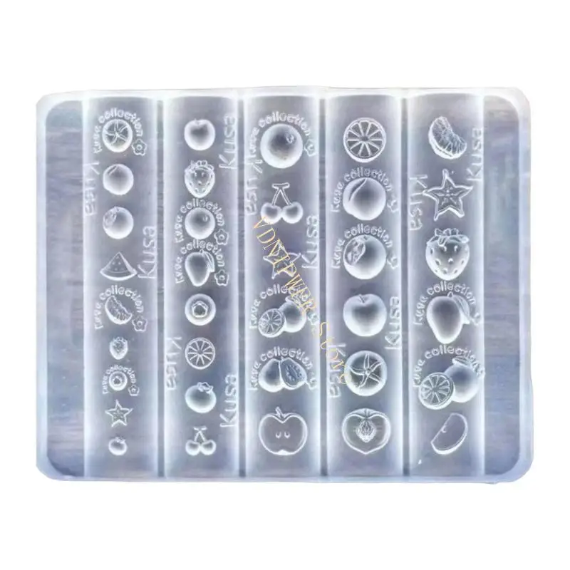 

Reusable Fruit Themed Nails Art Mold Flexible Silicone Template For Handmade Charm D08E