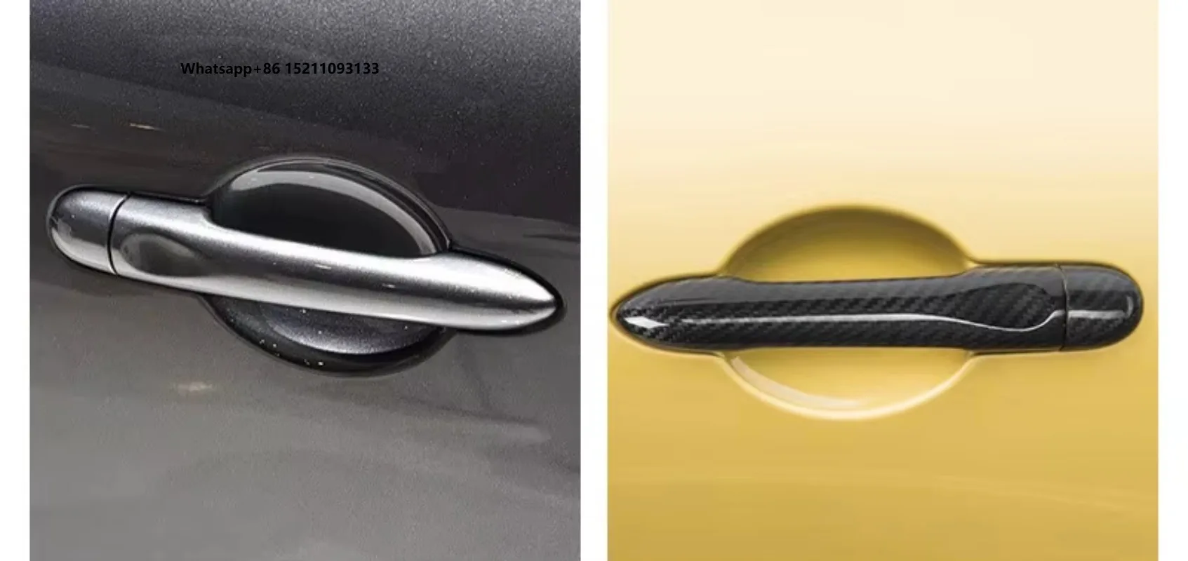 Smart genuine dry carbon fiber door handle door sticker exterior handle sticker decoration car exterior decoration