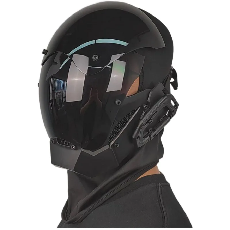 

Cyberpunk 2077 Black Mask Halloween Adult Full Face Mecha Mask Props