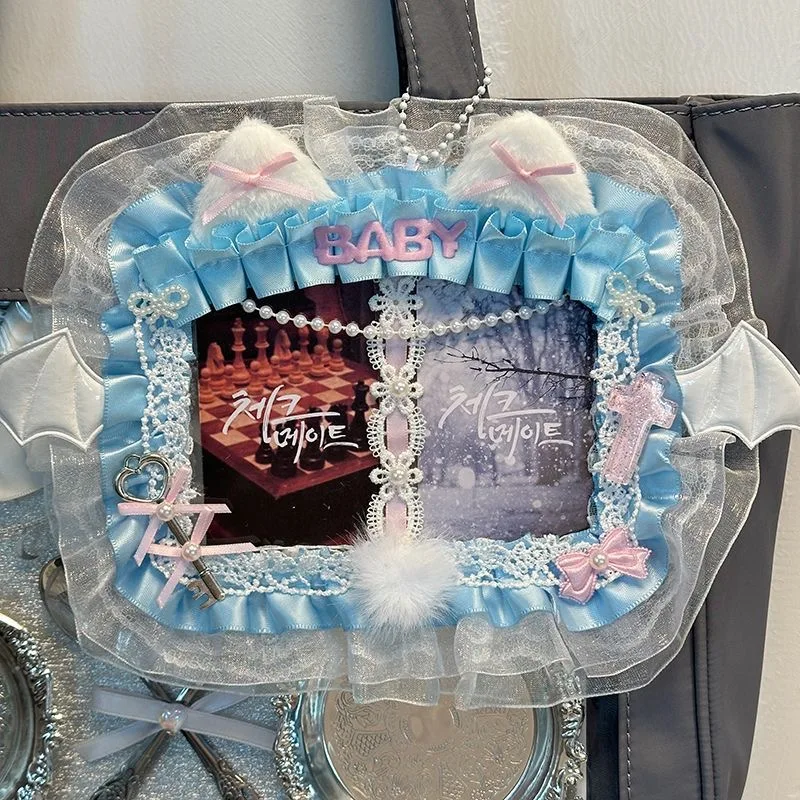 

Diy accessories lolita photo card holder designer card holder idol photo protector cat ear double card holder itabag ornament