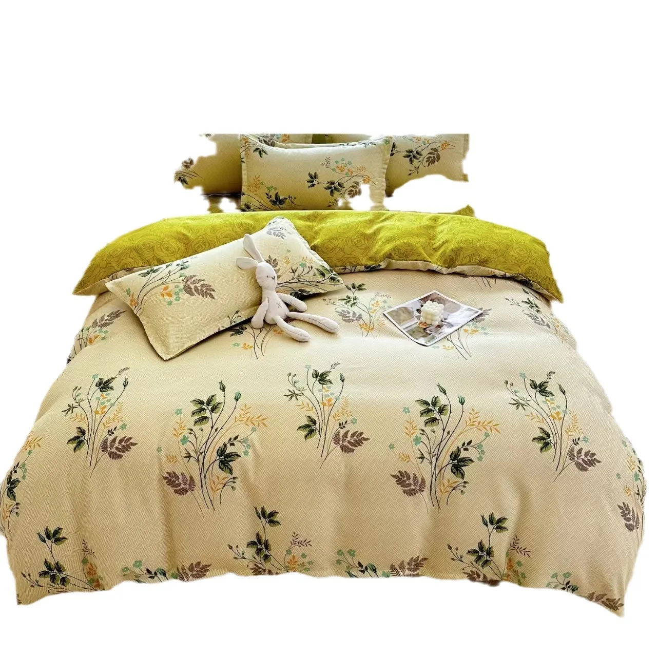 3ps French Style Light Luxury Duvet Cover Set (1*Duvet Cover + 2*Pillowcase, Without Core) Floral Soft Comfortable Bedding Set