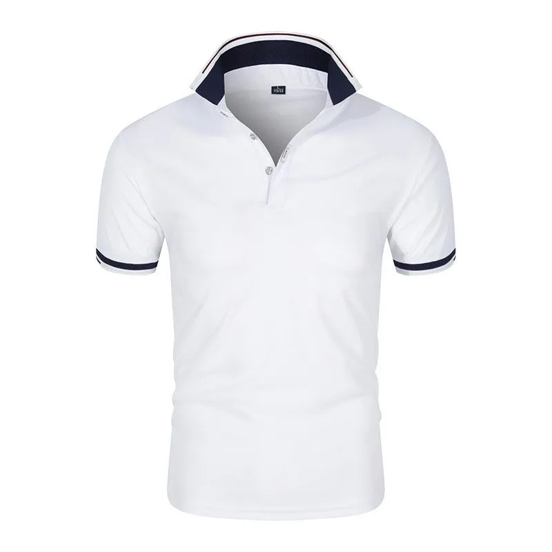 

Men's golf T-shirt with collar and short sleeves, breathable polo shirt, button up summer pullover, fashionable and trendy T-shi