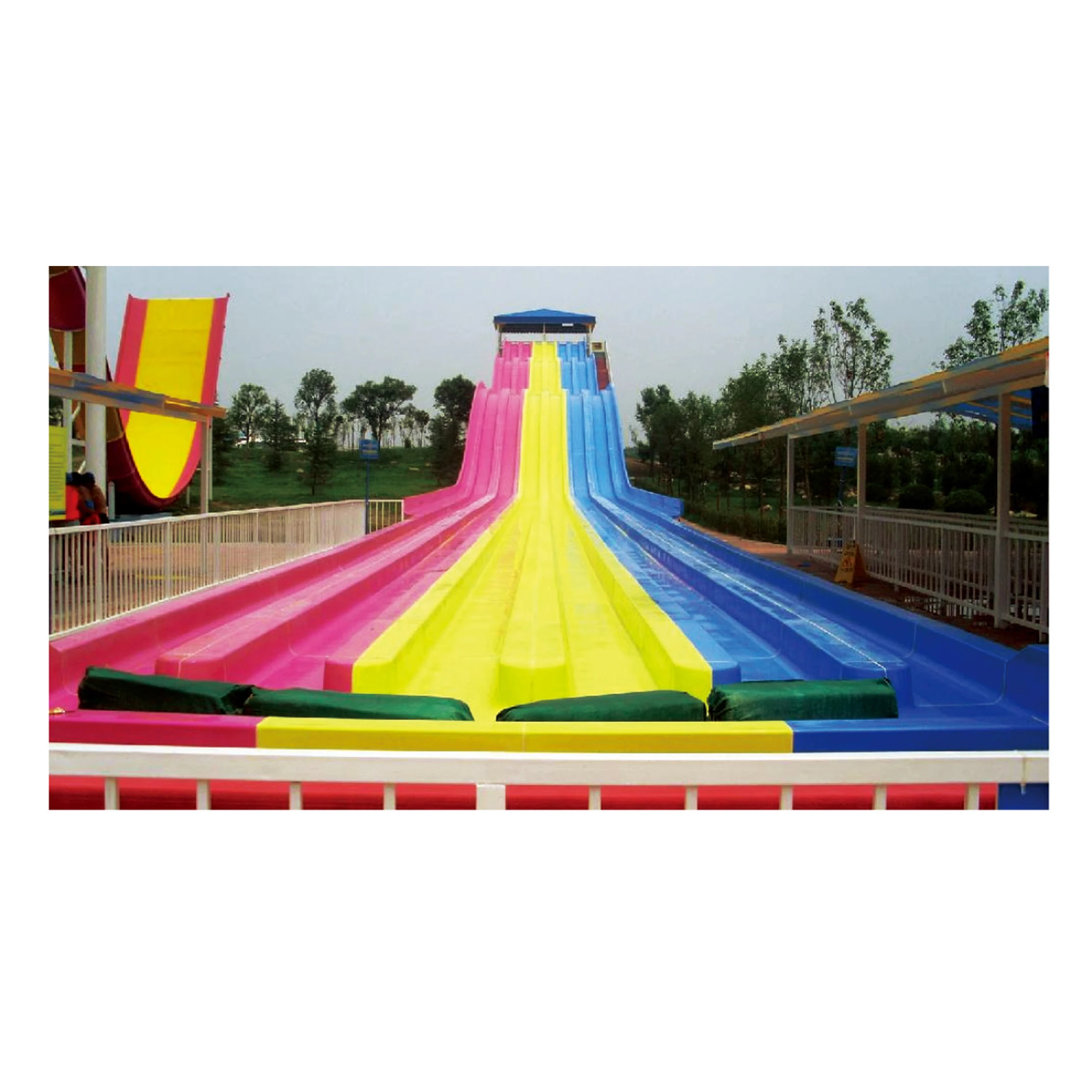 Commercial Large Water Park Outdoor Adults Fiberglass Rainbow Water Slide for Kids