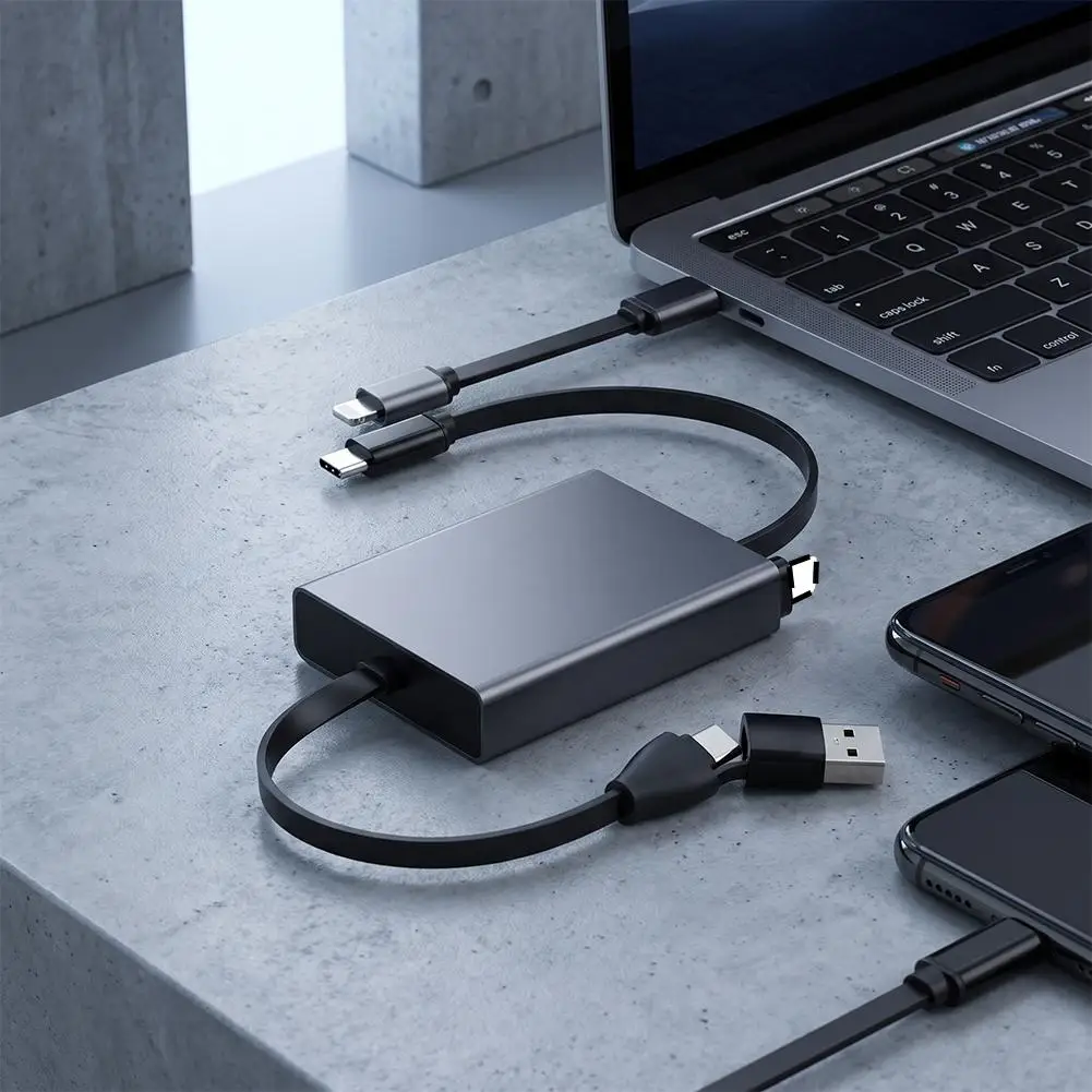 4IN1 66W PD Computer Data Cable  Retractable USB C Cable Type C to Type C Cable PD Data Cord for Samsung Xiaomi