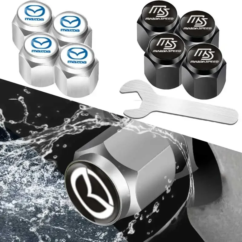

Легкосплавные колпачки для шин автомобиля, колпачки для штока клапана с гаечным ключом для Mazda CX5 3 6 2 Atenza MX3 CX3 323 626 RX8 RX7 Protege Axela Speed