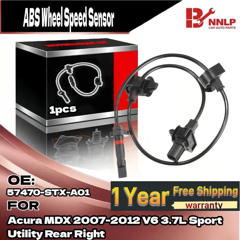 

For ABS Wheel Speed Sensor for Acura MDX 2007-2012 V6 3.7L Sport Utility Rear Right 57470-STX-A01