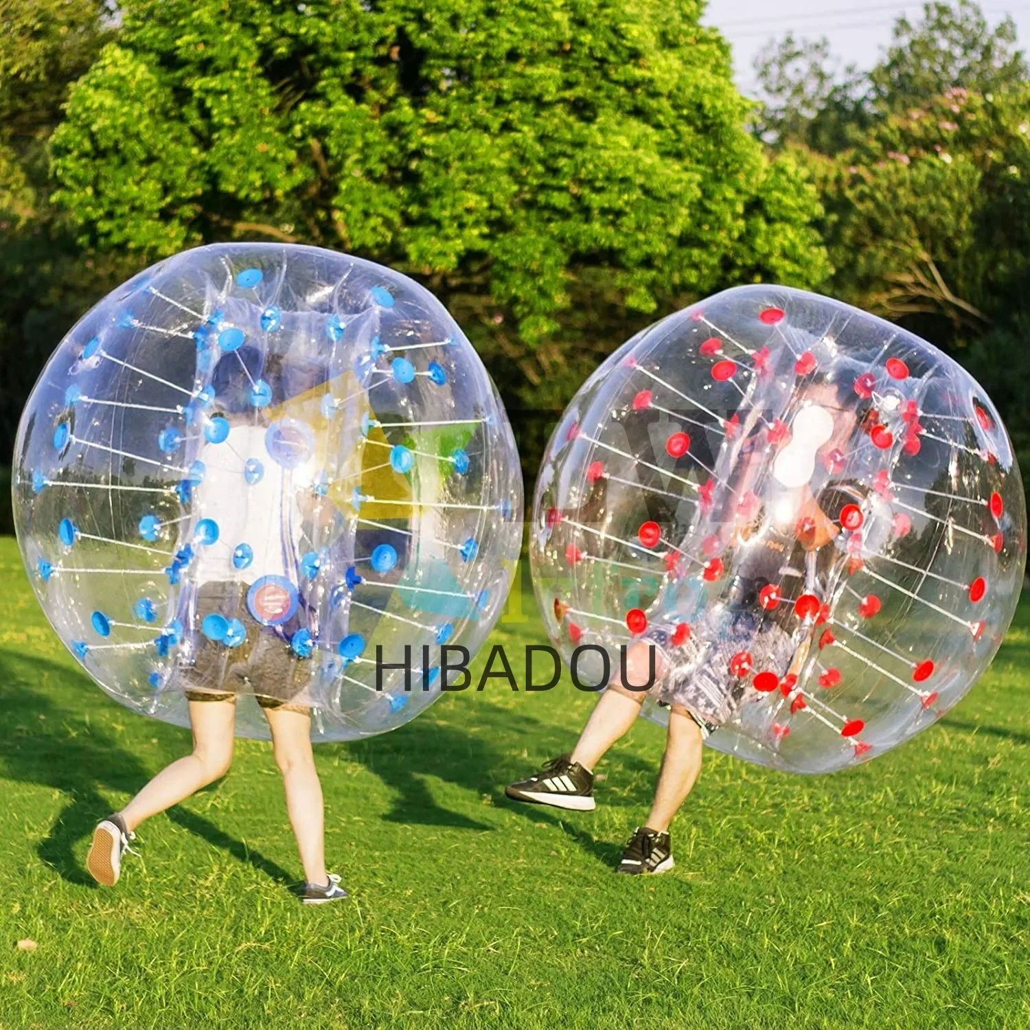HIBADOU Inflatable Bubble ลูกฟุตบอล 1.2 m/4ft TPU Ball ฟองฟุตบอล Inflatable Zorb Ball ลูกกันชนมนุษย์หนูแฮมสเตอร์บอล