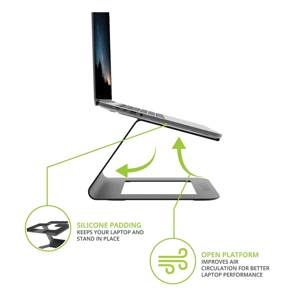 LE1 supporto per Laptop ergonomico universale Riser, nero