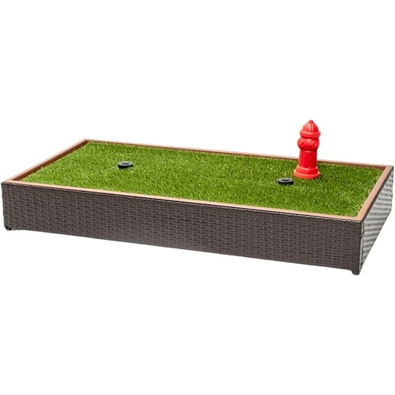 Premium - Self-Draining Dog Potty with 2 Pop-up Sprinklers Reusable Artificial Dog Grass with Tray - Perfect for Apartments