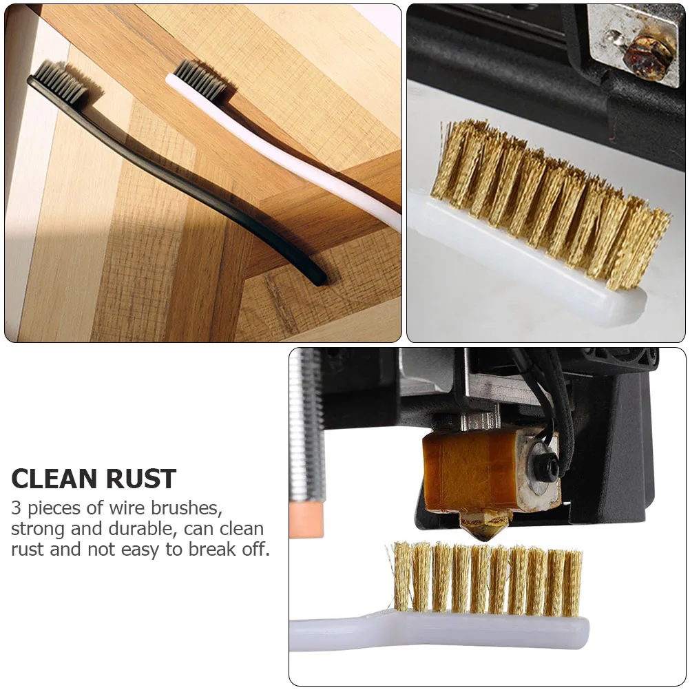 

3Pcs Scratch Wire Brush Set with Comfortable Grip for Welding Slag Rust Paint Stains Heavy Duty Cleaning Scratch