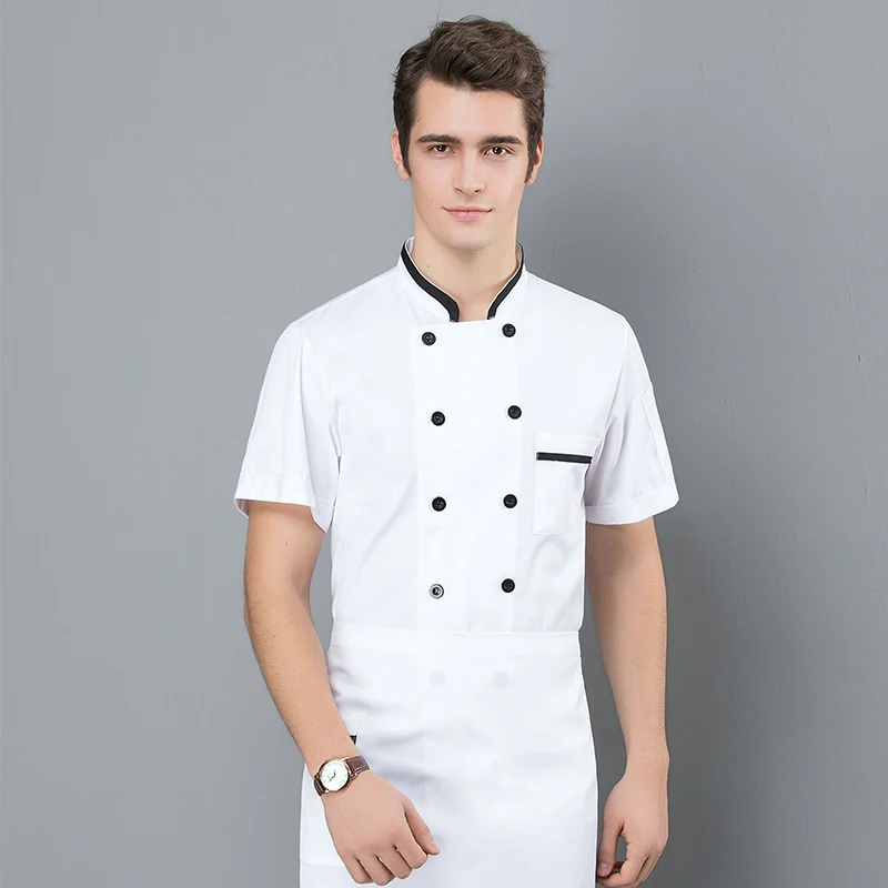Uniforme de chef pour hommes et femmes avec logo, vêtements de cuisinier personnalisés, chemise à manches courtes et longues, veste nous-mêmes, chemises Top Desi
