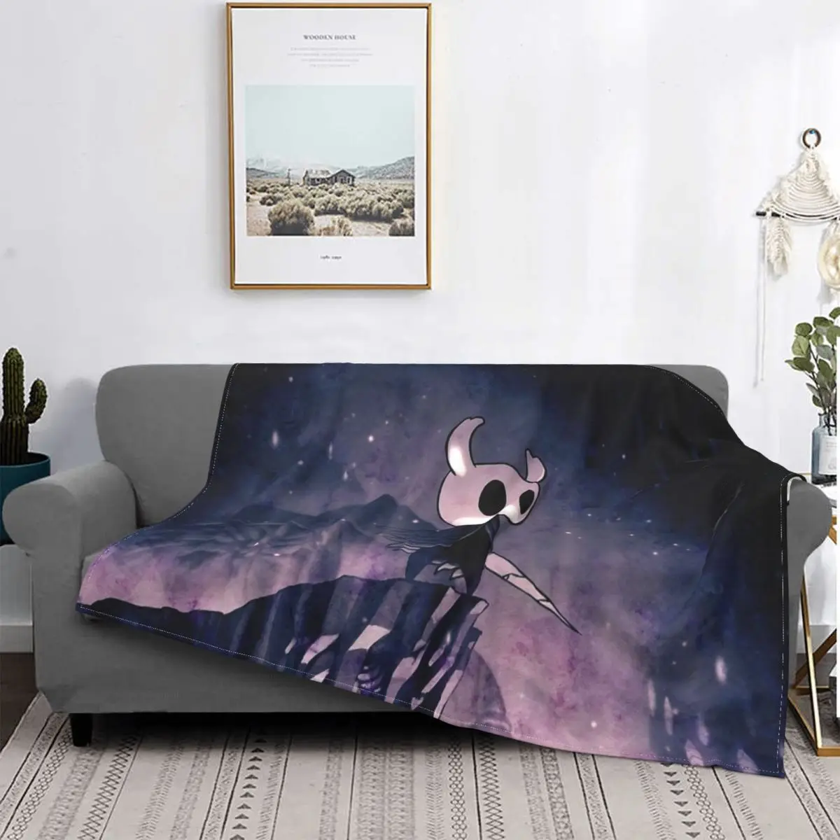 The Abyss Hollow Knight Blanket Flannel Autumn/Winter Portable Lightweight Throw Blankets for Home Office Bedspread