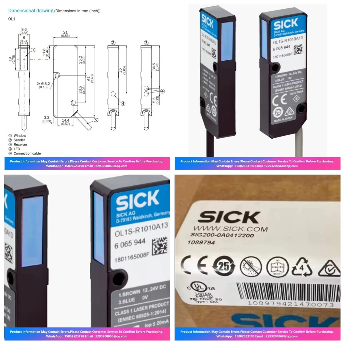 2026 High Quality Original SICK OL1S/OL1E-R1010A13 6065943 DISPLACEMENT MEASUREMENT SENSORS OL1