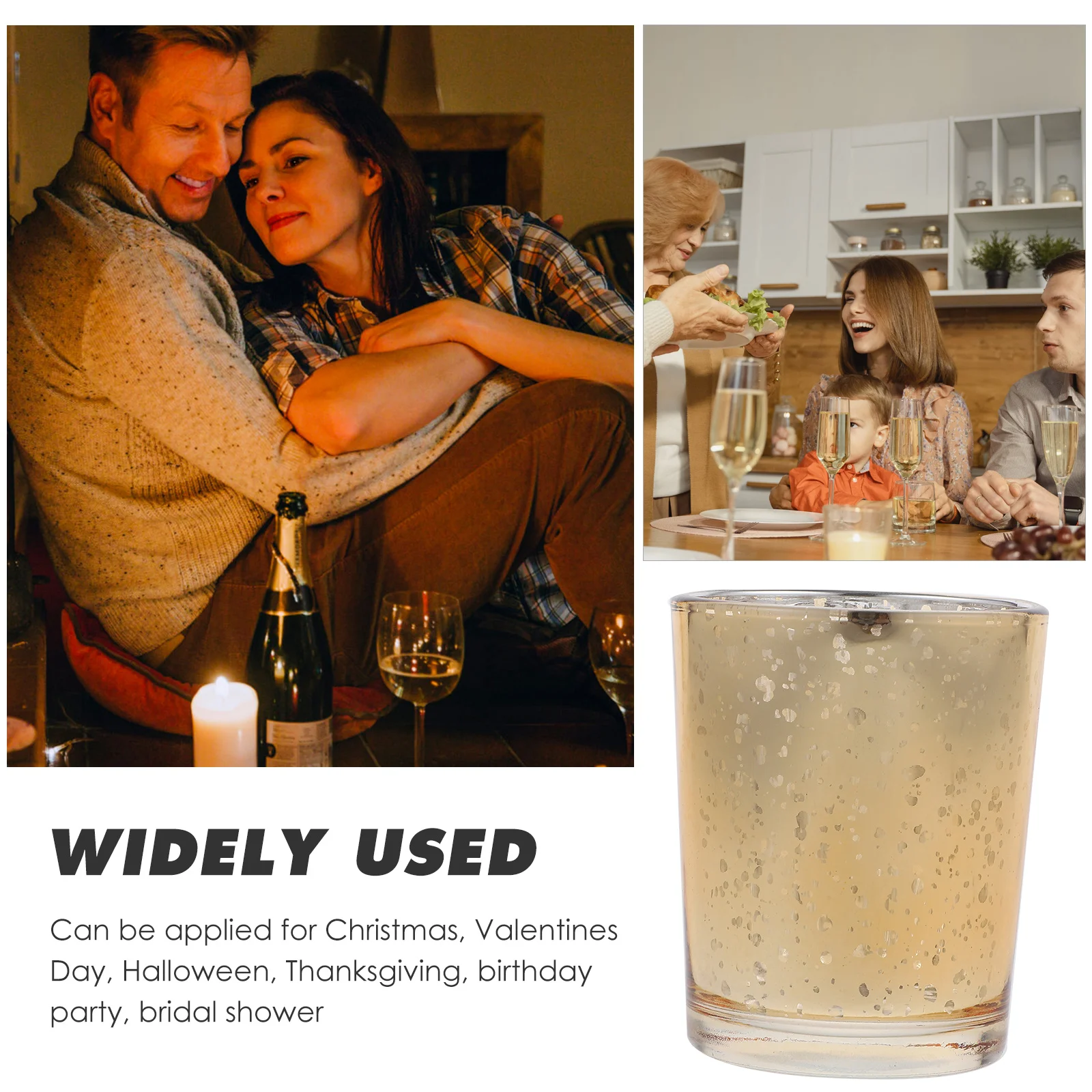 

12Pcs Glass Tealight Holders Elegant Design Home Decor Dinner Party Gift Choice DIY Cups Holders