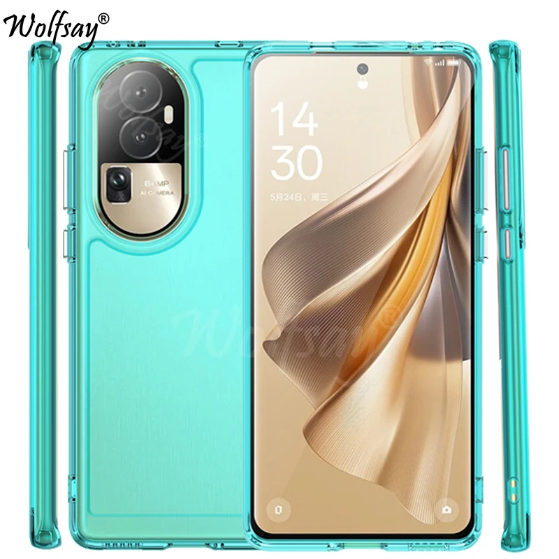 Transparent Case For Oppo Reno 10 Pro Plus Soft Candy Color Clear Case Reno 10 Pro Plus 5G Cover For Oppo Reno 10 Pro Plus Case