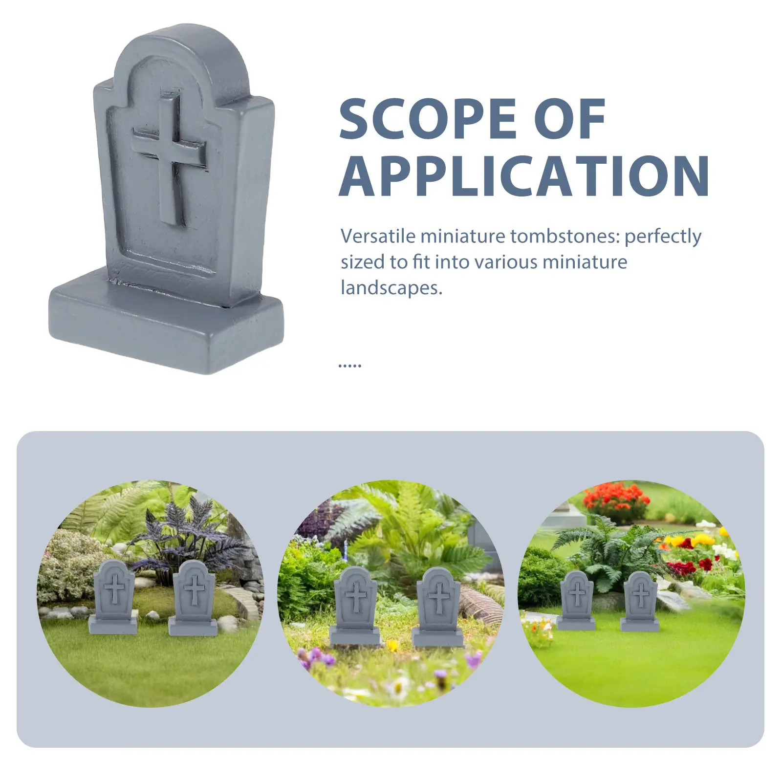 24Pcs Miniature Tombstones Plastic Grave Markers for Halloween Decor Terrarium Fairy Garden Bonsai Mini Cemetery Graveyard
