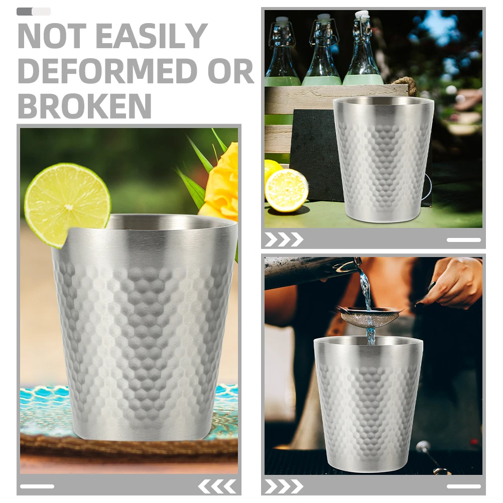 

4pcs Stainless Steel Anti-fall Cups 304 Material 300ml Beer Mugs Coffee Water Juice Outdoor Camping Picnic Portable Metal Glass