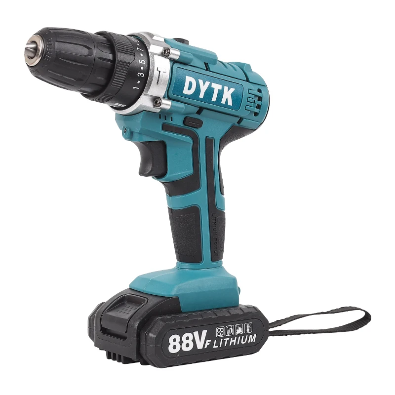 مفك مثقاب لاسلكي 21 فولت، مفك براغي كهربائي لأداة الطاقة، عزم دوران 25+1، سرعتان، ضوء LED، طقم مثقاب كومبي للمنزل والحديقة