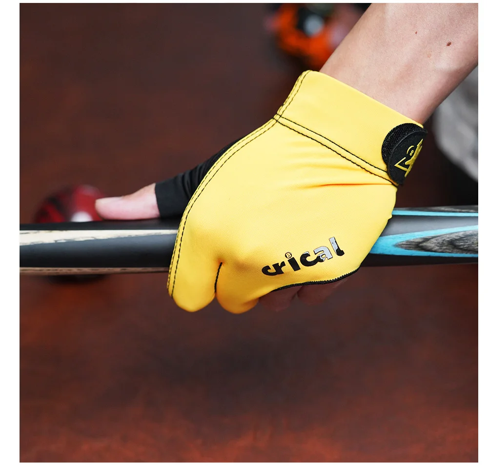 CRICAL 3-Finger-Billardhandschuh, bequeme Lycra-Snooker-Queue-Handschuhe, rechte und linke Hand, Billard-Trainingshandschuhe, Zubehör – Detail 15