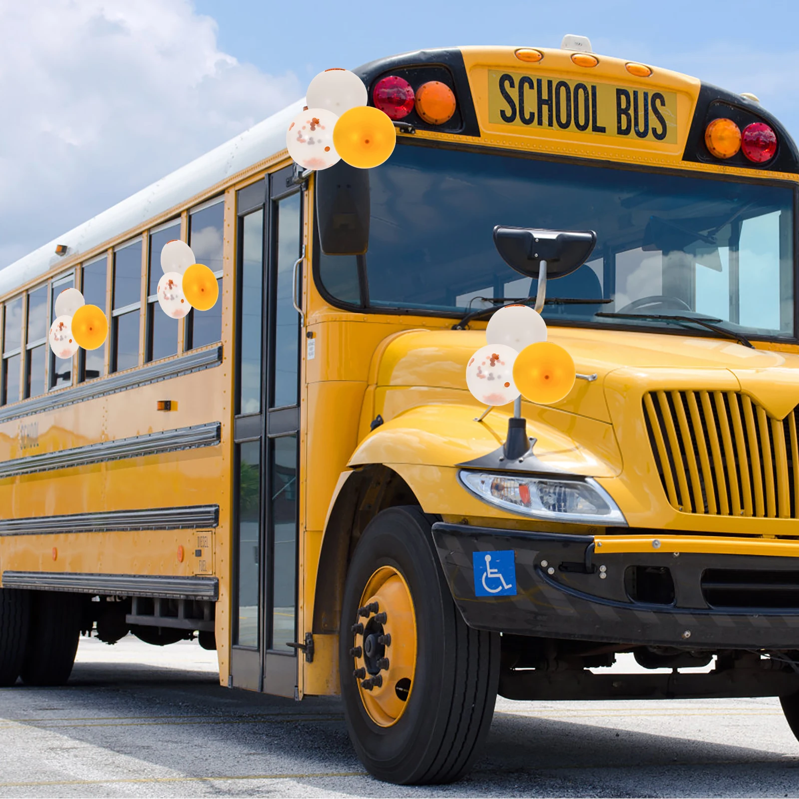 

15 Pcs 12 Inch Balloons Set Back to School Balloons School Bus Printing Latex Balloons School Party Decoration Balloons ( Golden