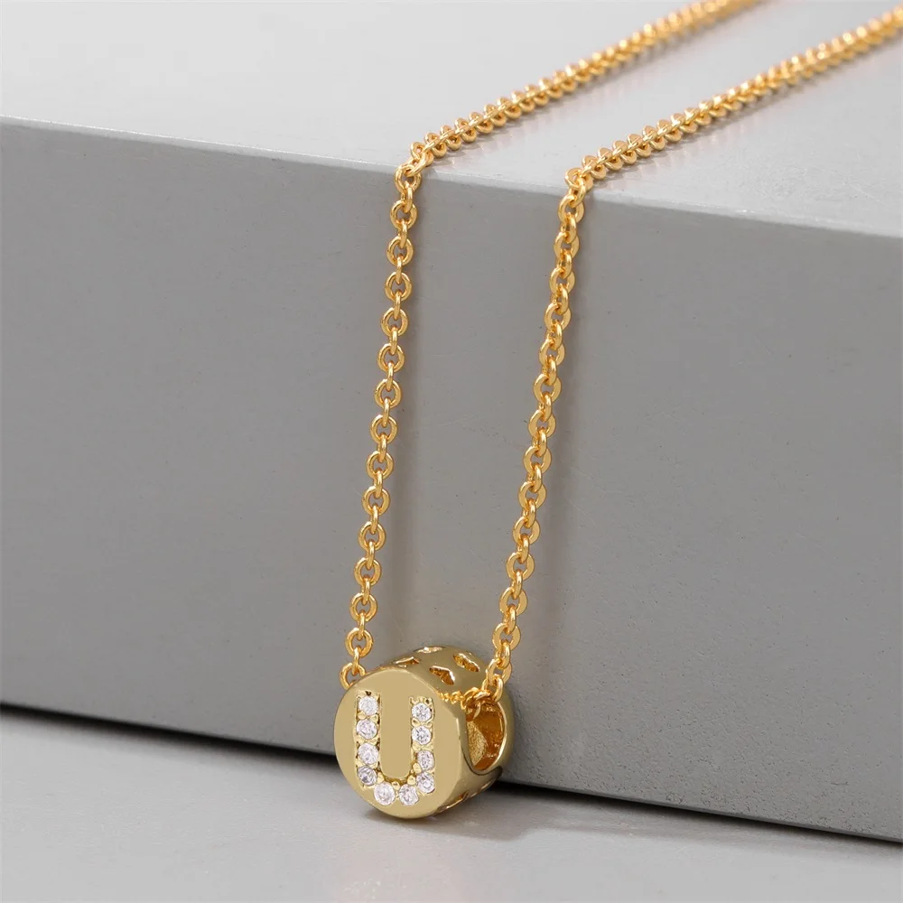 A-Z Letter Necklace For Women Capital Initial Letter Chain Chokers For Men Gold Color Clavicle Necklace Minimalist Jewelry Gift