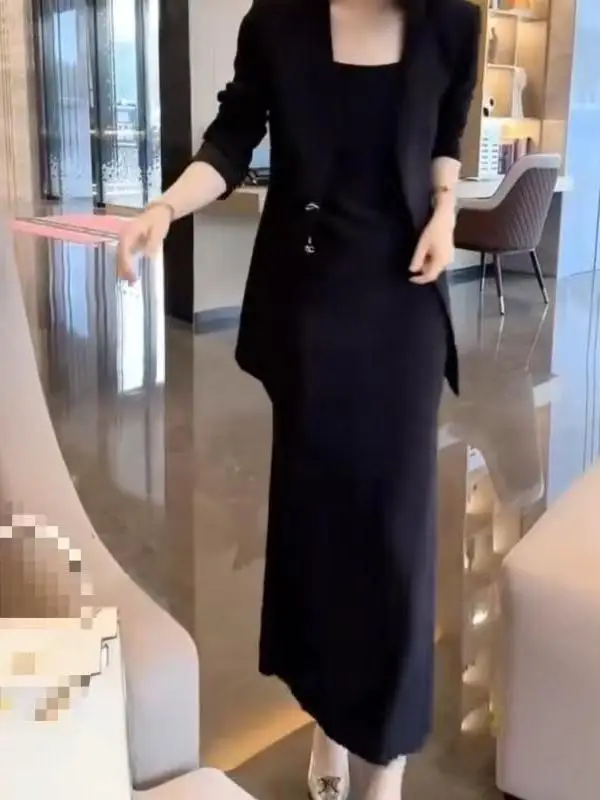 

Fashionable Suit Set Dress Jacket Outerwear Women's Long Sleeve Polyester Fiber Work Uniform School Uniform Student Outfit