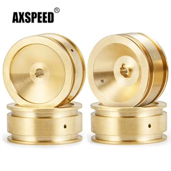 AXSPEED 2Pcs Brass Wheel Rims Counterweight for Axial SCX24 Deadbolt C10 Wrangler Gladiator Bronco 1/24 RC Car Model Truck Parts