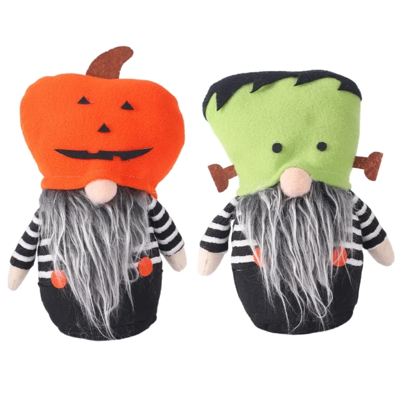 Halloween Festival Gnome Ornament Pumpkin Hat No Face Elder Decors