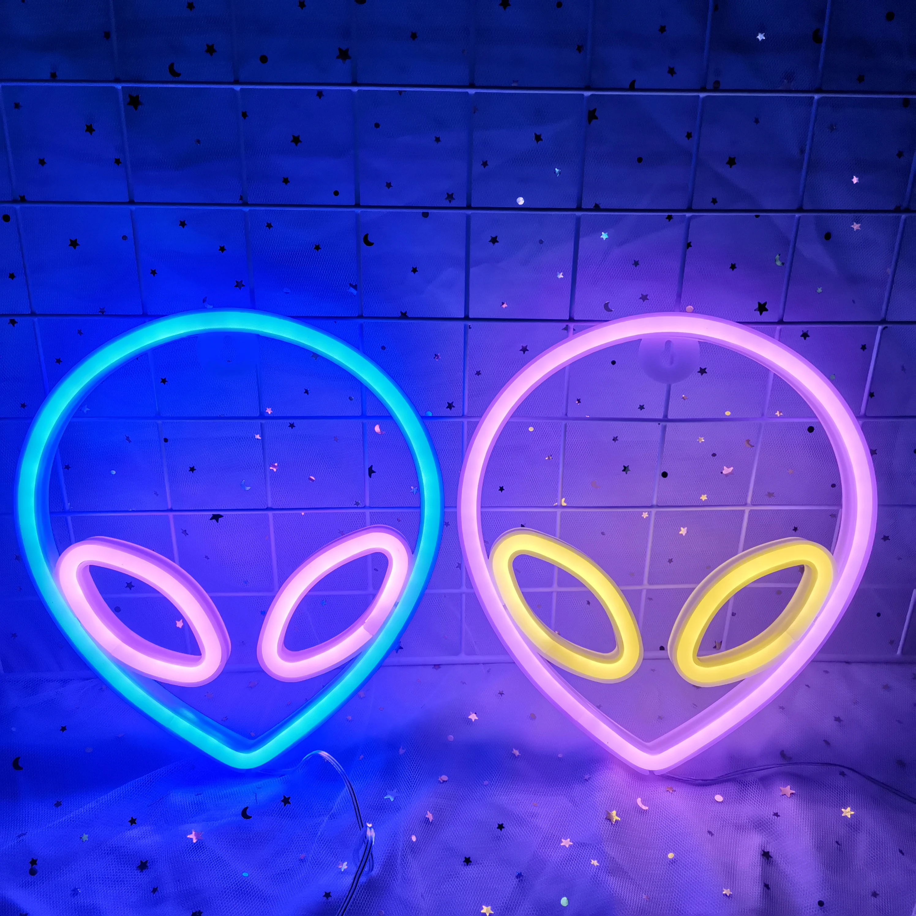 Planet Spaceman Alien Neon Sign Light Rocket Pattern Lamp LED Decor Children\'s Room Wall Party Birthday Halloween Xmas Shop Gift