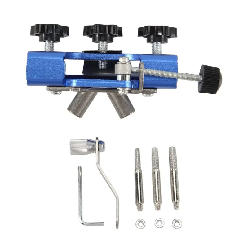 N96R Portable Hand-Operated Chain Grinder Set Chain Clamp Grinder Chainsaw Chainsaw Quick Grinding Tool Easy To Use Blue+Silver