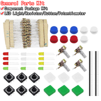1 sets Handy Portable Resistor Kit for Arduino Starter Kit UNO R3 LED potentiometer tact switch pin header