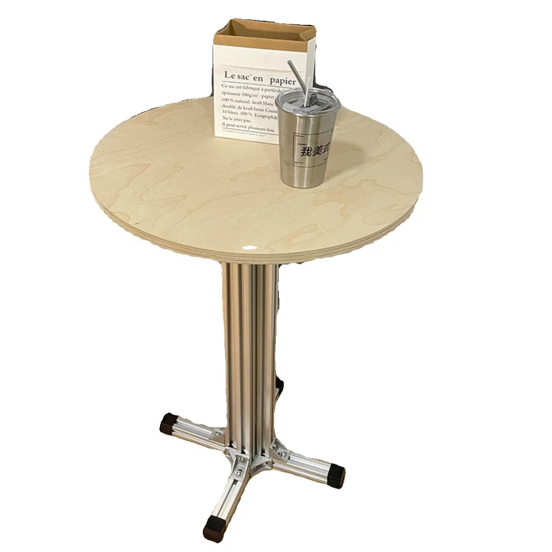 

Nordic creative small coffee table birch ocean plate aluminum alloy sofa edge table