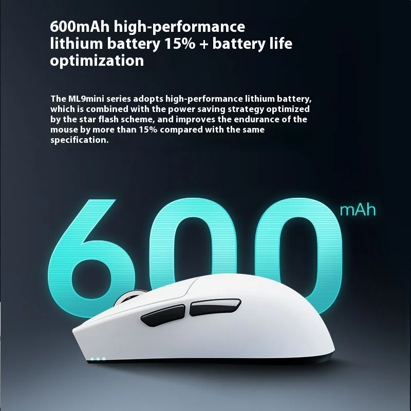 Thunderobot Ml9 Mini Gaming Mouse Tri-Mode Wireless Paw3950 Lightweight Flash Connection Customized Gaming Mouse Pc Accessories