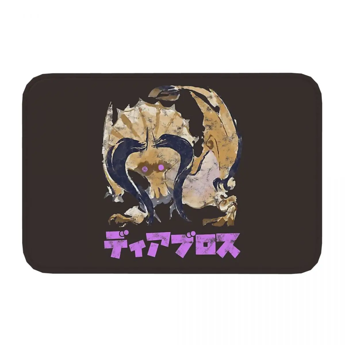 Monster Hunter Rise Non-slip Doormat Monster Hunter Rise Diablos Kanji Icon Bath Kitchen Mat Outdoor Carpet Home Pattern Decor