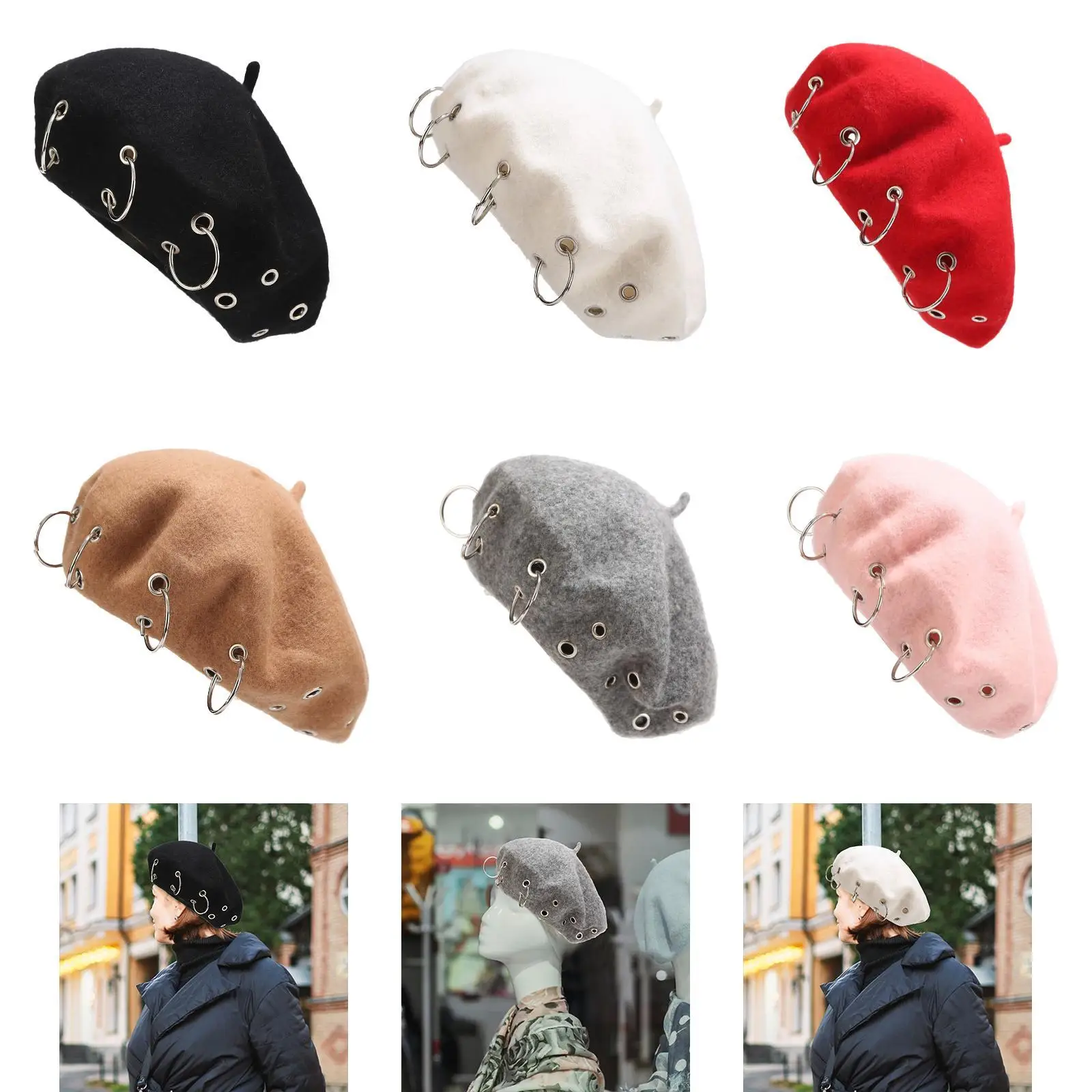 

Beret Hat for Women Comfortable Solid Color Winter Warm Cap Fashionable Decor Artist Hat for Fall Shopping Hiking Trip Traveling