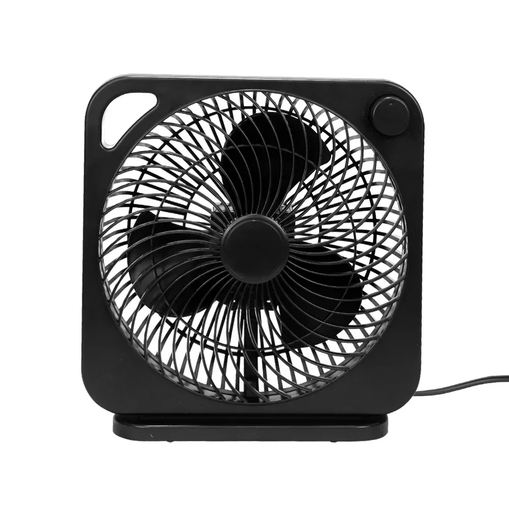 New Style 9 Inch Box Indoor Comfort Personal AC Electric Fan 3 Speeds Black Advanced Portable Handle Compact Design