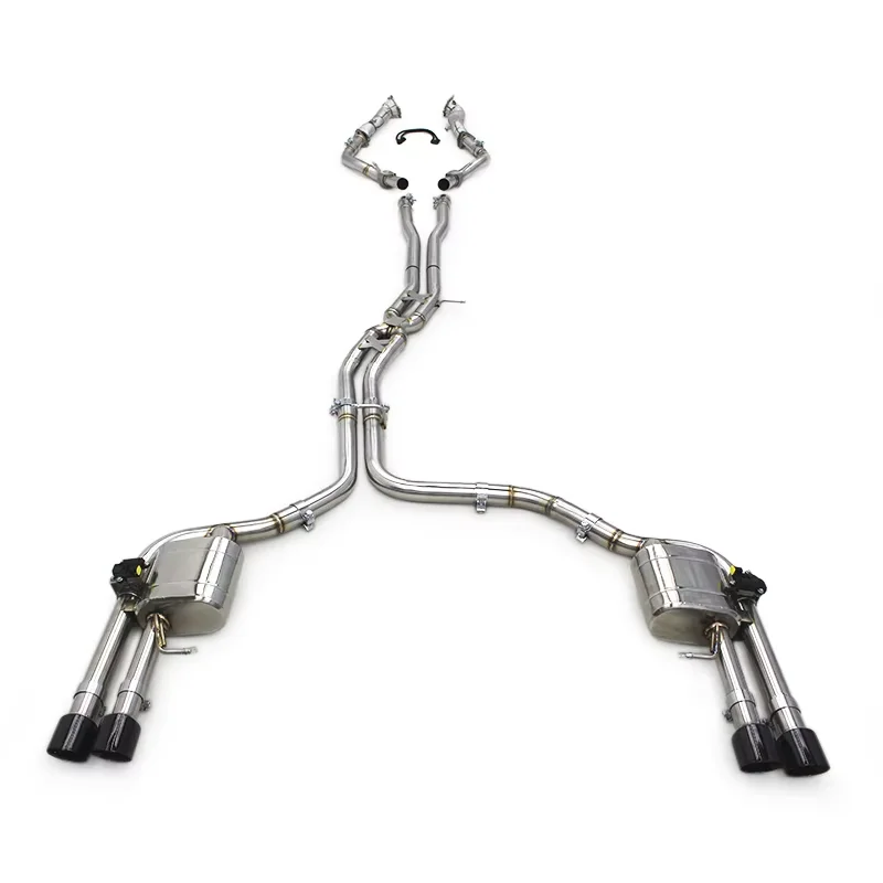 

Custom Exhaust System For Audi S8 D4 4.0T 2013-2018 Sport Car X Midpipe SUS304 Pipe Header Downpipe Valvetronic Catback Muffler