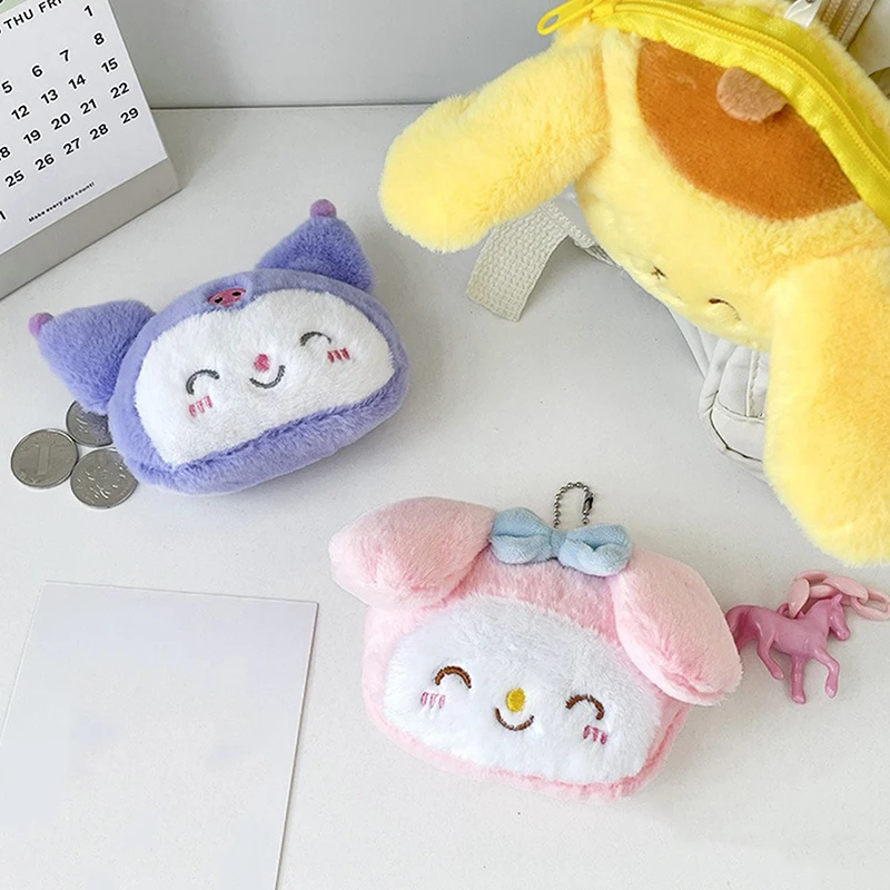 Sanrio Plush Keychain Dolls Pochacco Kuromi Doll Cinnamonroll Melody Backpack Pendant Children's Plush Toys Gifts