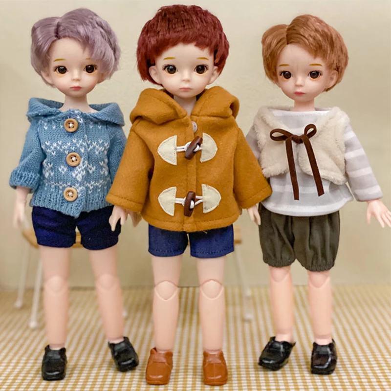 30CM Cool Boy Bjd Doll 18 Movable Joints Dolls With Sport Witer Suit Make up DIY Bjd Doll With Glass Gifts For Children BJD Toy