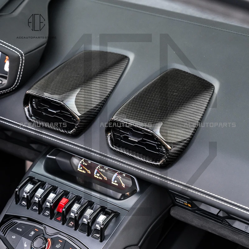 New Arrival 4 Pcs For Lamborghini Huracan LP610 LP580 EVO Air Condition Vent Cover Dry Carbon Fiber Interior Trim Parts Wholesal